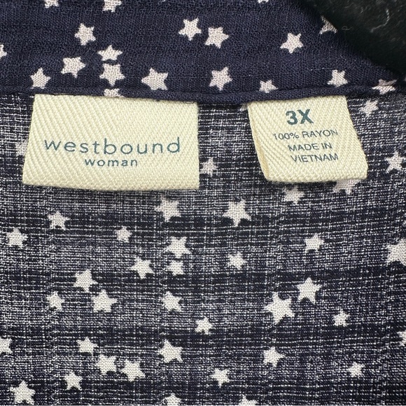 Westbound Navy Sonoma Coral Button Up Tops 3/4 Sleeves Plus Size 3X Set of 2 - Picture 4 of 16